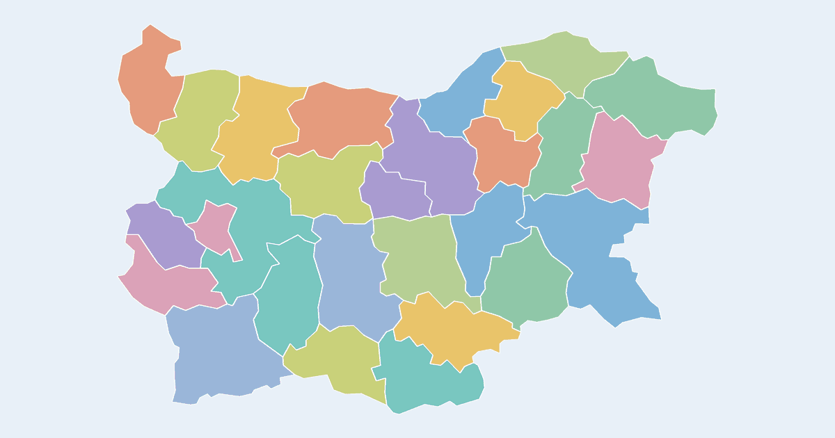 Map of Bulgaria showing all 28 provinces